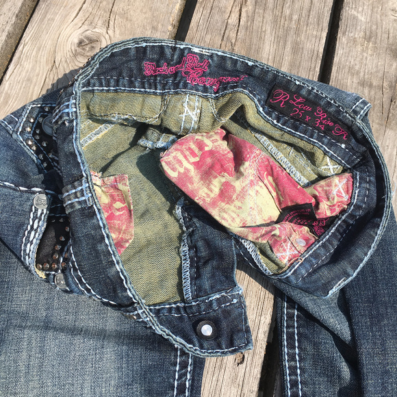 EUC Rock & Roll Cowgirl Silver Bling LowRise 25/34 - Picture 4 of 8